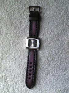 Guess G66471G shown with Thick Vintage Leather Watch Band Strap w/ Heavy Duty Contrast Stitching