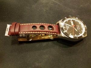 Tissot PRS516 with 20mm Burgundy Rally Strap