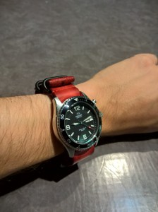 Orient mako with an awesome red strap!