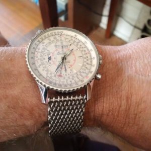 Breitling Montbrilliant Datora with shark mesh strap