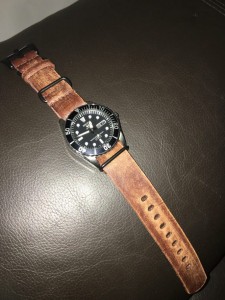 Seiko snzf17 on distressed 22mm brown leather NATO