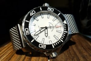 Heavy Stainless 24mm Mesh Strap on 48mm Zeno Watch Basel Automatic Diver