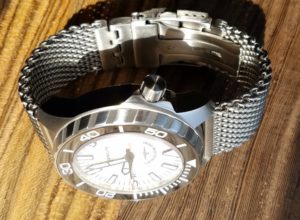 Heavy Stainless 24mm Mesh Strap on 48mm Zeno Watch Basel Automatic Diver