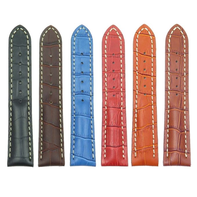 All Color DASSARI Concord brt11.b Padded Crocodile Embossed Leather Strap