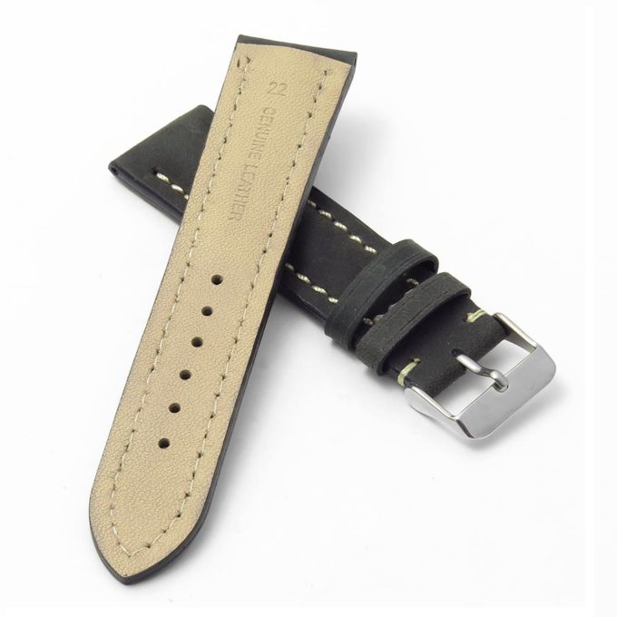 DASSARI Avant brb1.1 Distressed Italian Leather Strap in Black