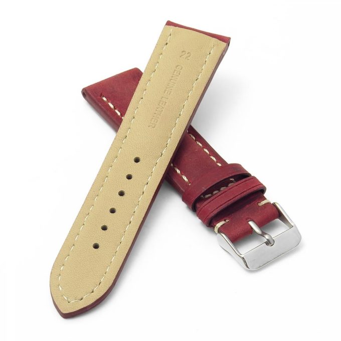 DASSARI Avant brb1.6 Distressed Italian Leather Strap in Red