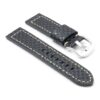 DASSARI Azure p400.1 Carbon Fiber Leather Strap in Black