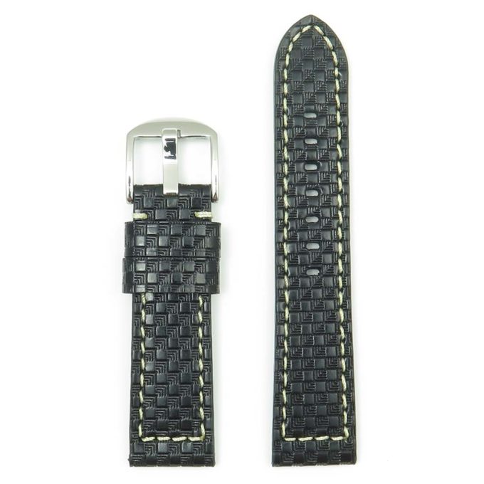 DASSARI Azure p400.1 Carbon Fiber Leather Strap in Black Pic2