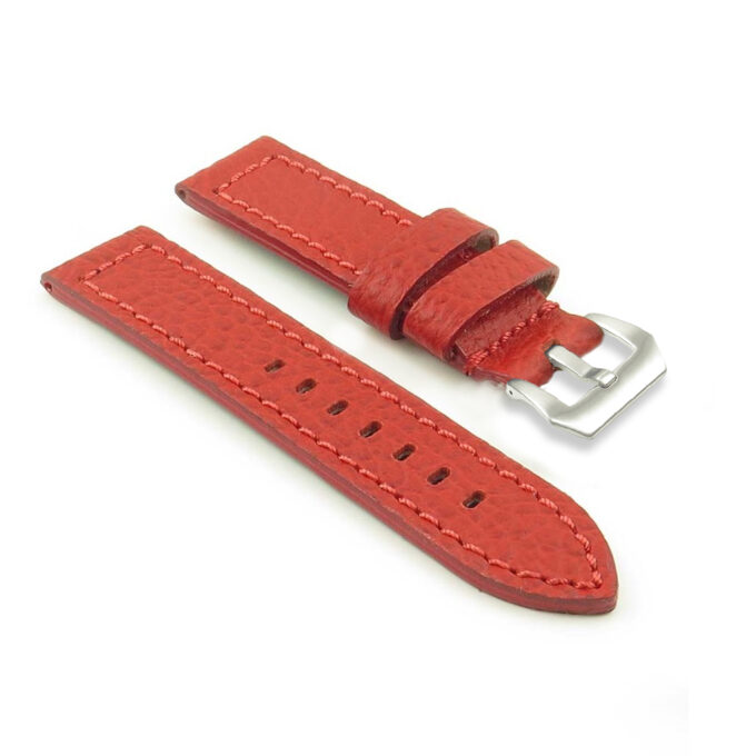 DASSARI Baron p619.6 Thick Textured Leather Strap in Red