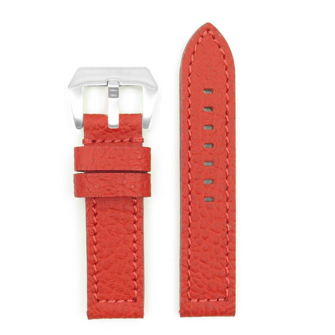 DASSARI Baron p619.6 Thick Textured Leather Strap in Red