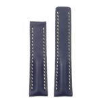 DASSARI Capital brc2.5a.22 Smooth Italian Leather Strap for Deployment Clasp in blue with white stitching