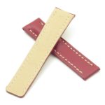 DASSARI Capital brc2.6.22 Smooth Italian Leather Strap for Deployment Clasp in red with white stitching