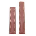 DASSARI Capital brc2.9.22 Smooth Italian Leather Strap for Deployment Clasp in rust with white stitching