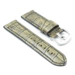 DASSARI Cartel p547.17 Thick Padded Crocodile Embossed Leather Strap in Beige