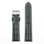 DASSARI Concord brt11.b.1 Padded Crocodile Embossed Leather Strap in Black