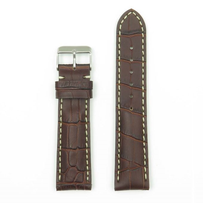 DASSARI Concord brt11.b.2 Padded Crocodile Embossed Leather Strap in Brown