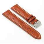 DASSARI Concord brt11.b.3 Padded Crocodile Embossed Leather Strap in Tan