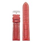 DASSARI Concord brt11.b.6 Padded Crocodile Embossed Leather Strap in Red