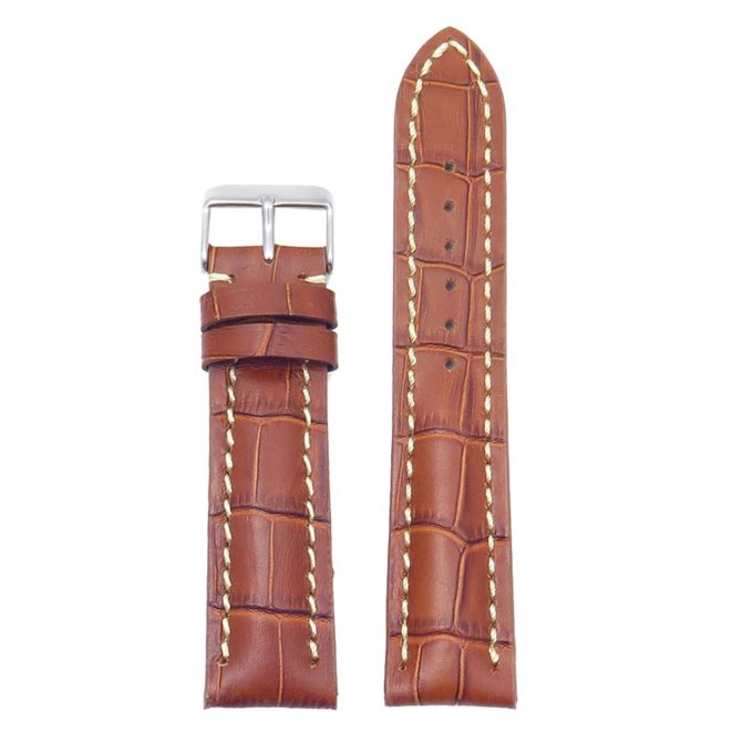 DASSARI Concord brt11.b.9 Padded Crocodile Embossed Leather Strap in Rust