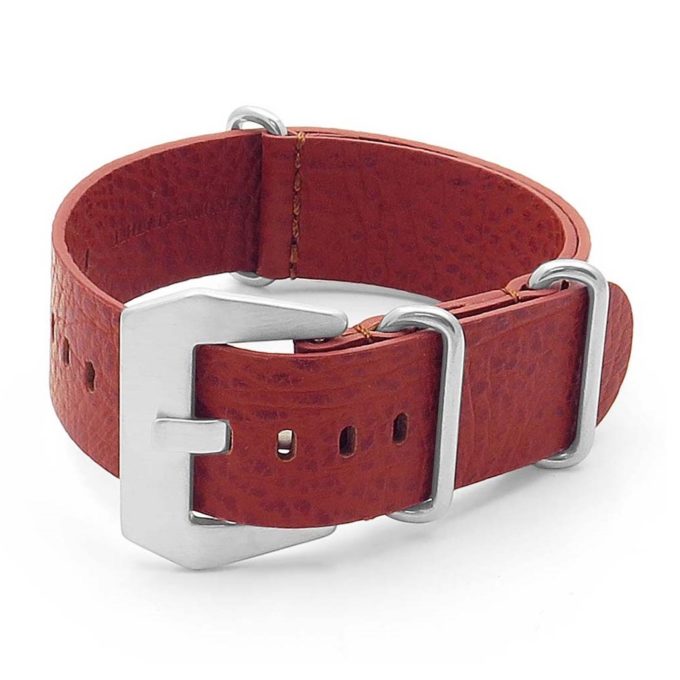 DASSARI Concrete dn4.8 Textured Italian Leather NATO Strap in rust