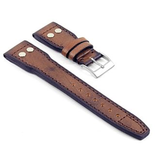 DASSARI Continental iw5.2 Vintage Italian Leather Strap w Rivets in Brown