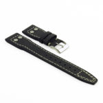 DASSARI Dynasty iw3.1 Distressed Italian Leather Strap with Rivets in Black