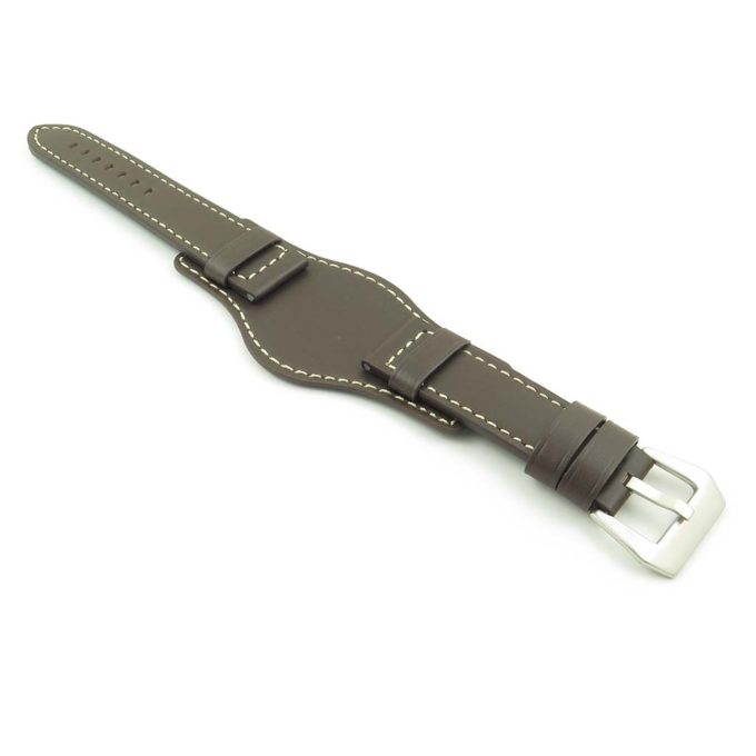 p615.2.22 DASSARI Empire Thick Leather Bund Strap in Dark Brown