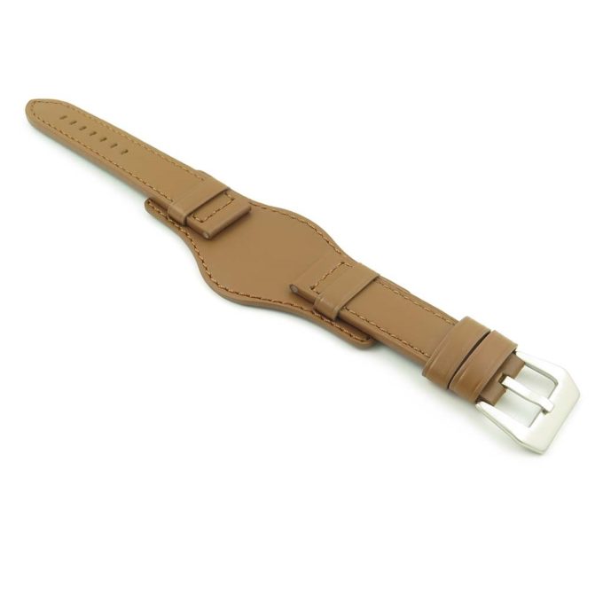 p615.3 DASSARI Empire Thick Leather Bund Strap inTan