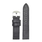 DASSARI Flash ds2.1.1 Thick Croc Embossed Leather Strap with Contrasting Colors in black stitching