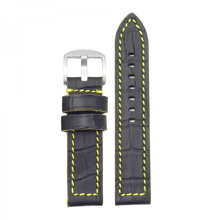 DASSARI Flash Thick Croc Embossed Leather Strap With Contrasting Colors ...