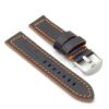 DASSARI Flash ds2.1.12 Thick Croc Embossed Leather Strap with Contrasting Colors in black w orange stitching