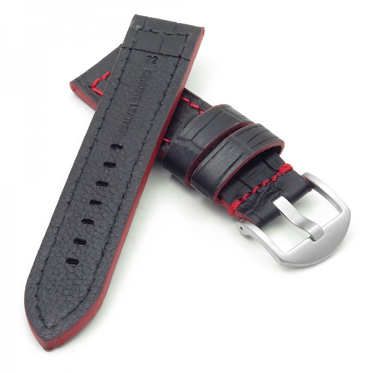 DASSARI Flash Thick Croc Embossed Leather Strap With Contrasting Colors ...