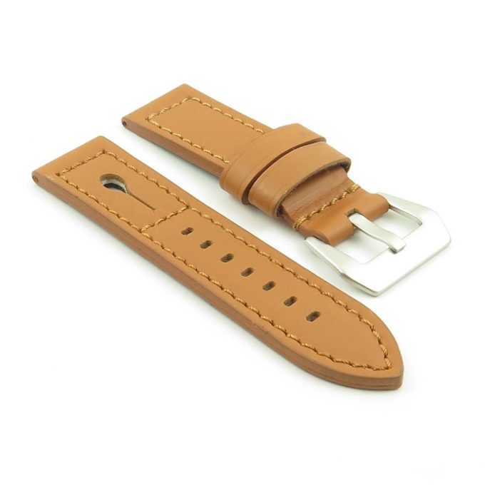 DASSARI Keyhole p620.3 Thick Italian Leather Strap in Tan
