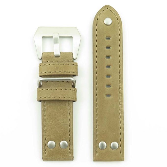 DASSARI Liberty P600.3 Leather Strap with Metal Keeper and Rivets in Tan