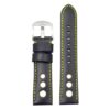 DASSARI M5 ds4.1.10 Leather Rally Strap in black w yellow stitch