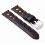 DASSARI M5 ds4.1.12 Leather Rally Strap in black w orange stitch