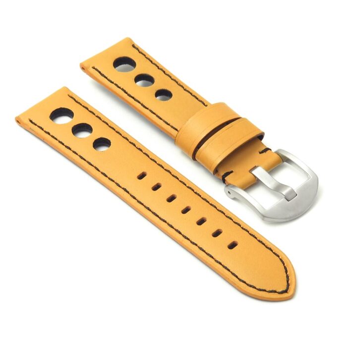 DASSARI M5 ds4.10.1 Leather Rally Strap in mustard w black stitc