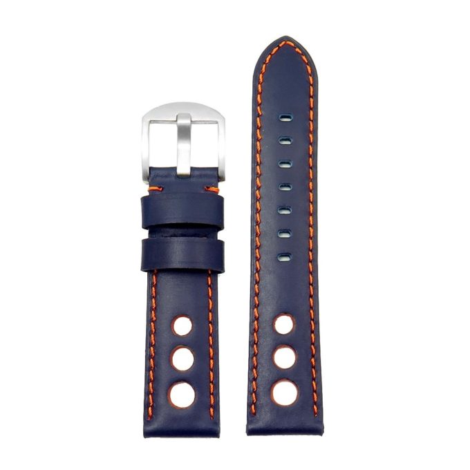 DASSARI M5 ds4.5.12 Leather Rally Strap in blue w orange stitching