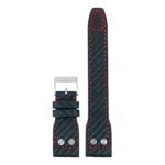 DASSARI Mirage iw6.1.6 Carbon Fiber Strap w Rivets in Black with Red Stitching