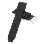 DASSARI Mirage iw6.1.6 Carbon Fiber Strap w Rivets in Black with Red Stitching