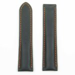 DASSARI Modena ome10.1.12 Smooth Italian Leather Strap for Deployment Clasp in Black with Orange Stitching