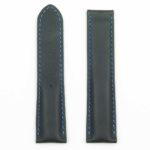 DASSARI Modena ome10.1.5 Smooth Italian Leather Strap for Deployment Clasp Black with Blue Stitching