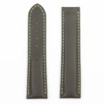 DASSARI Modena ome10.2.22 Smooth Italian Leather Strap for Deployment Clasp in Brown with White Stitching