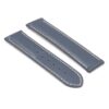 DASSARI Modena ome10.5.22 Smooth Italian Leather Strap for Deployment Clasp in Blue with White Stitching