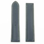 DASSARI Modena ome10.5.22 Smooth Italian Leather Strap for Deployment Clasp in Blue with White Stitching