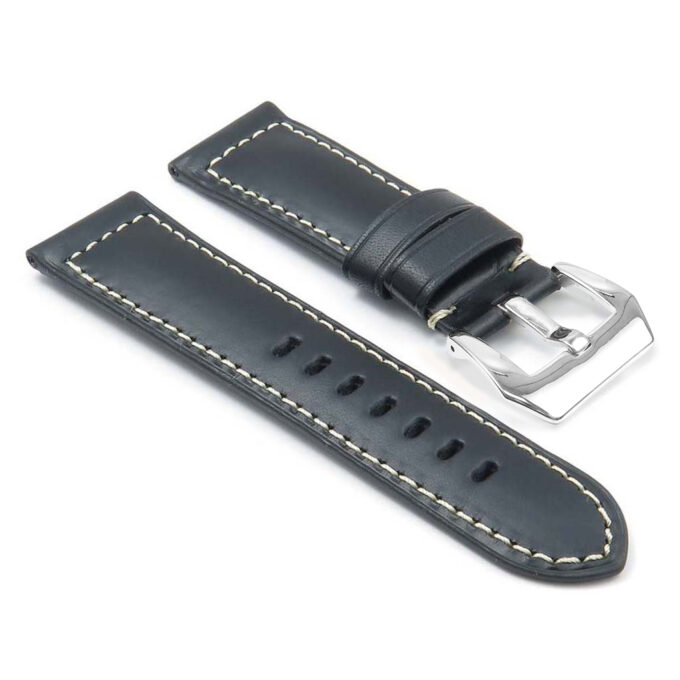 DASSARI Monaco p409.1 Thick Padded Leather Strap in Black