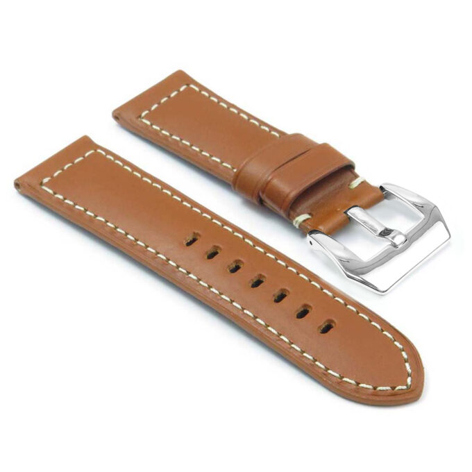 DASSARI Monaco p409.3 Thick Padded Leather Strap in Tan
