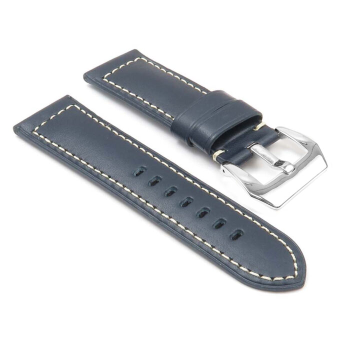 DASSARI Monaco p409.5 Strap Thick Padded Leather Strap Navy