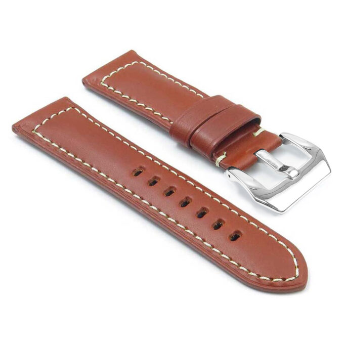 DASSARI Monaco p409.8 Thick Padded Leather Strap in Rust