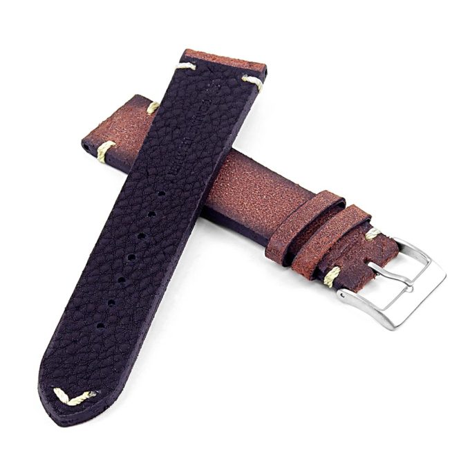 DASSARI Patina ds6.8Distressed Italian Leather Strap in Rust